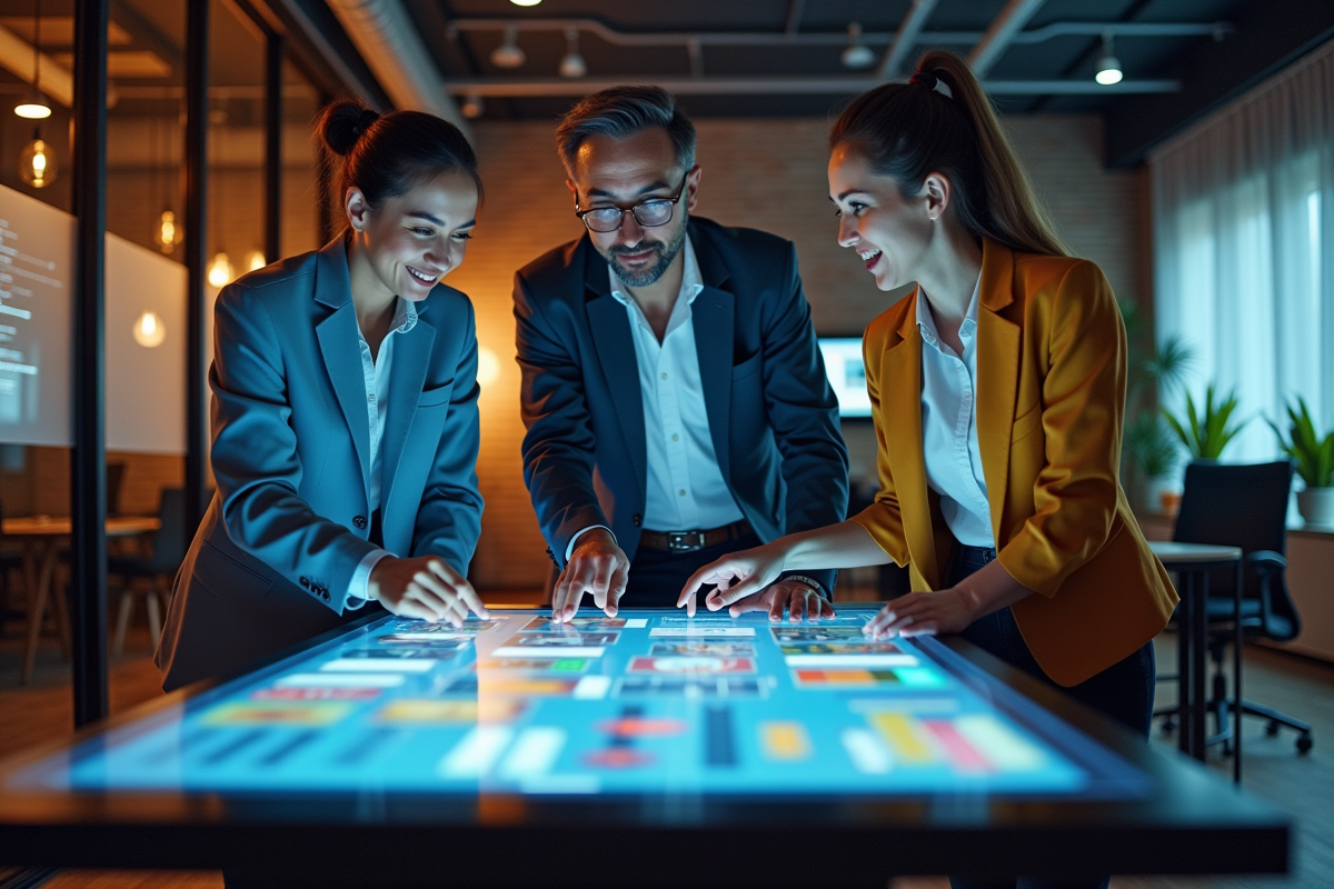 Groupe diversifié collaborant autour d